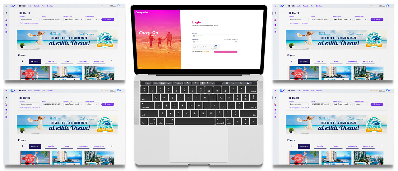 Carry-On dashboard en laptop